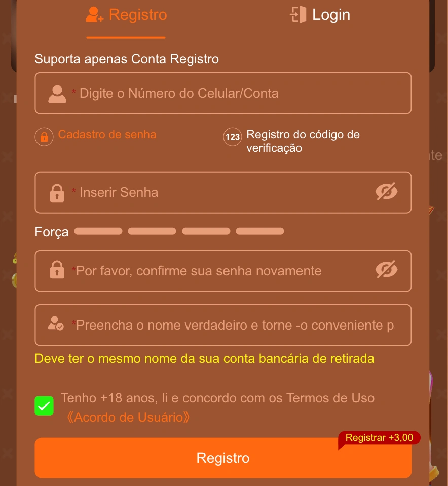 Processo de registro 919BET
